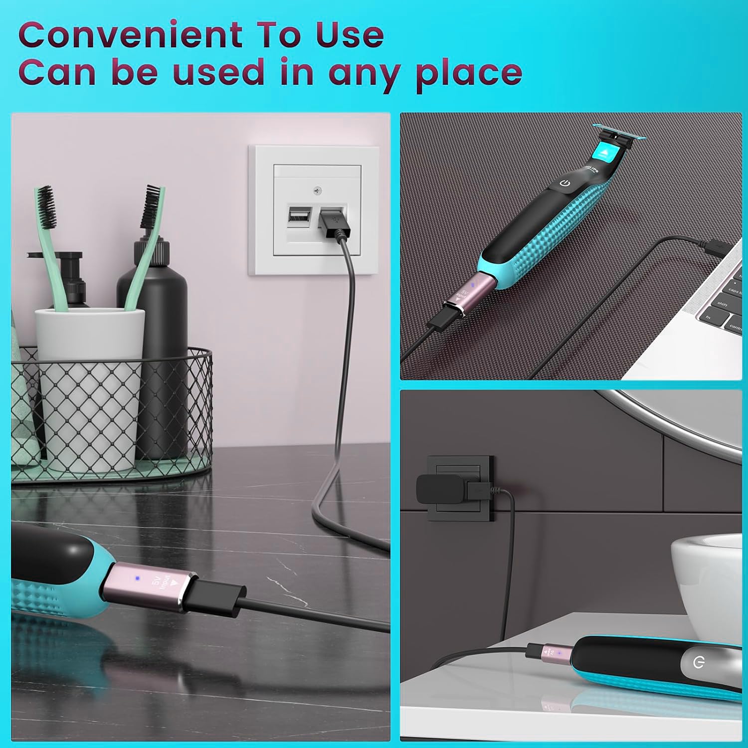 5V Type-C Shaver Adapter Charging Converter for Philips Norelco QP2834, QP2724,QP1324,2400, 2600, 3600, USB-C Shaver Charger Converter Without Charger Cord (Three Different interfaces, not Universal)
