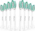 Philips Sonicare Replacement Brush Heads - Compatible with C1, C2, 4100, 5100, 6100 | 8 Pack White