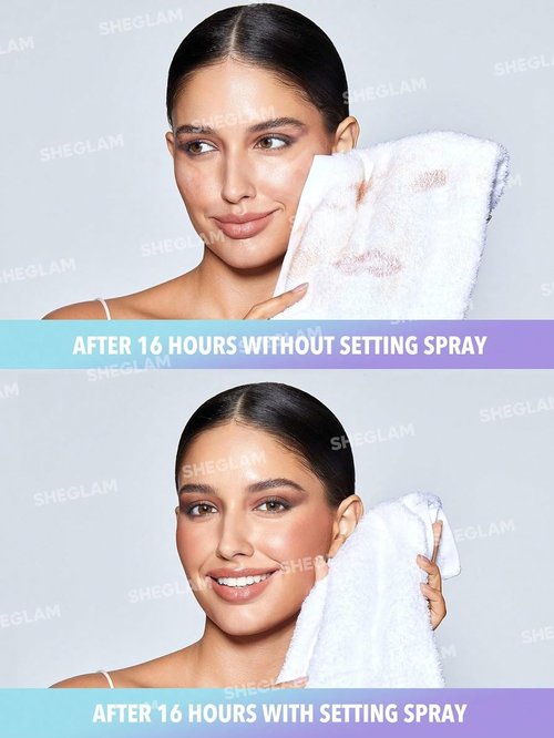 SheGlam Lock'd In Setting Spray - Quick-Drying, Mattifying Makeup Locking Spray | Oil-Control, Non-Greasy - Purple