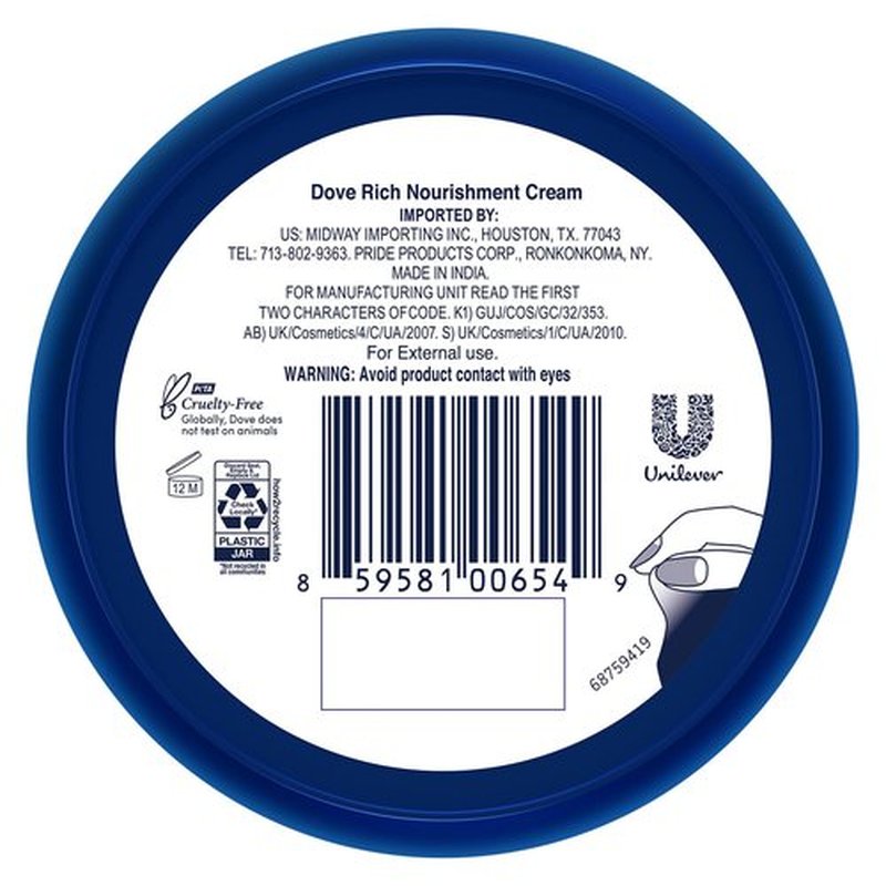 Dove Body Love Rich Nourishment Cream - Fast-Absorbing 72-Hour Moisturizer for Dry Skin | Travel Size 2.53 OZ (Pack of 12)