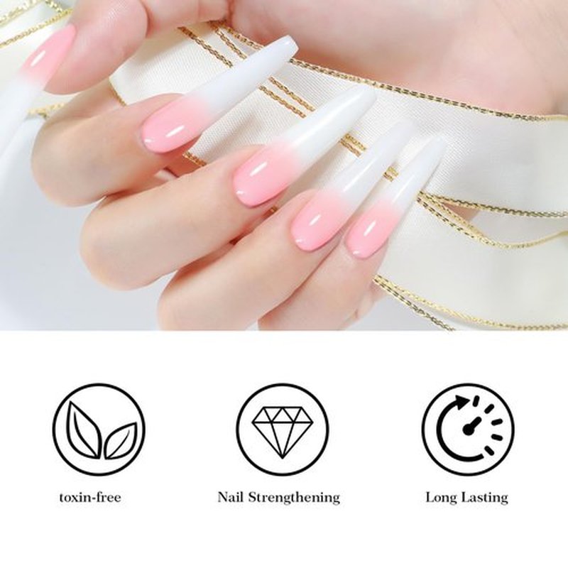 beautilux Nail Extension White Hard Gel, 55g Milky White Builder Nails Gel, Long Lasting for DIY Nail Art (M-BHB55-02)