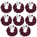 CEELGON Burgundy Bachelorette Party Favors Set of 8 Themed Bridesmaid Proposal Gifts Satin Scrunchies Hair Ties Bridal Shower Wedding Favors for Women