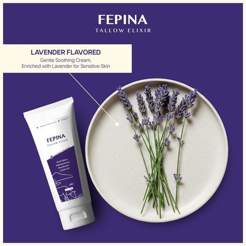 FEPINA Beef Tallow Hand Cream – Grass Fed Tallow Moisturizer for Face & Hands with Shea Butter & Manuka Honey (4.23 oz)