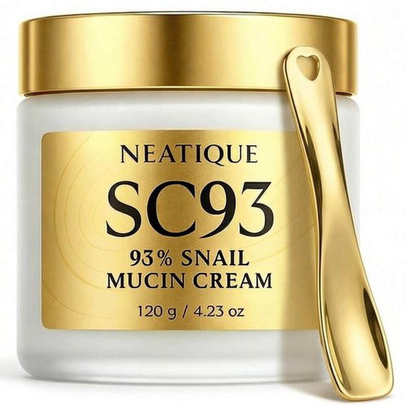 Neatique Snail Mucin Cream 93% for Skin Care, Intense Hydration & Dryness, Snail Mucin Moisturizer 120g, Natural Snail Secretion Filtrate & Non-GMO, Fast Absorbing & Non-Sticky, 4.23oz
