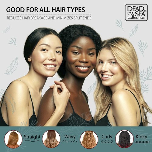 Dead Sea Collection Shampoo and Conditioner Set for Strengthening and Volume - Pure Dead Sea Minerals, Rosemary and Mint – Hair Care - Nutrition, Repair and Shine - Pack of 2 (33.8 & 30.6 Fl. Oz)