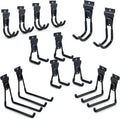 Slatwall Hooks - Multi-Size Garage Storage Utility Hanging Hooks | 14 Pack in Black
