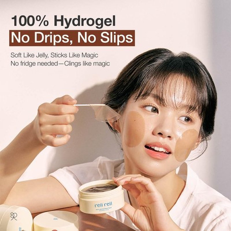 reii reii Acorn Jelly CoolDown Patch – Vegan Hydrogel Patches with Dotori Extract & Glacier Water for Instant Cooling & Soothing Relief – Non-Slip Fit, skincare coreano, Korean Skincare (34ea)