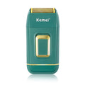 KEMEI Foil Shaver Double Electric Shaver for Men Electric Razors Head Shaver for Bald Men Barber Supplies Hair & Beard Trimmer Cordless Rechargeable, Green