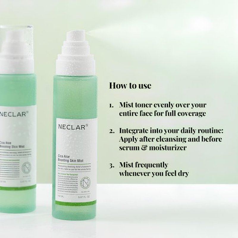 CICA Aloe Hydrating Toner Spray for Face - pH Balanced Facial Mist - Aloe Vera and Centella Asiatica - for Acne Prone and Sensitive Skin - Korean Skincare for Redness, Dryness