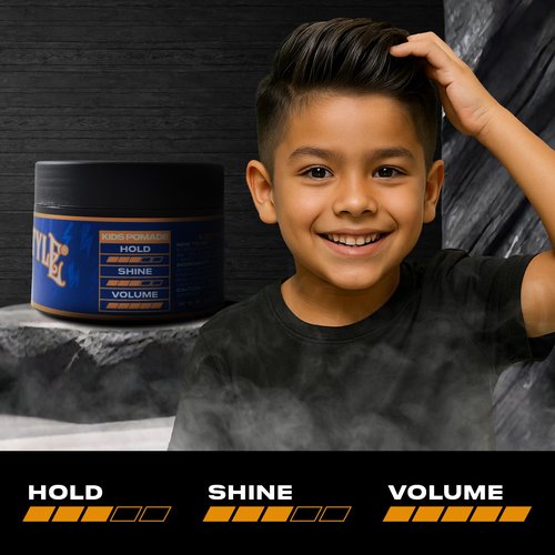 Papichulo Style Kids Pomade – Medium Hold, Medium Shine, Adds Volume – Kid-Friendly Scent, Water-Based, Flake-Free, Easy Washout, Paraben-Free – Made in USA
