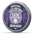 Viking Revolution Clary Sage Beard Balm - Beard Butter with Argan Oil, Beard Softener for Men with Jojoba Oil - Beard Moisturizer for Men with Beeswax - Beard Wax for Men (2oz, 1 Pack)