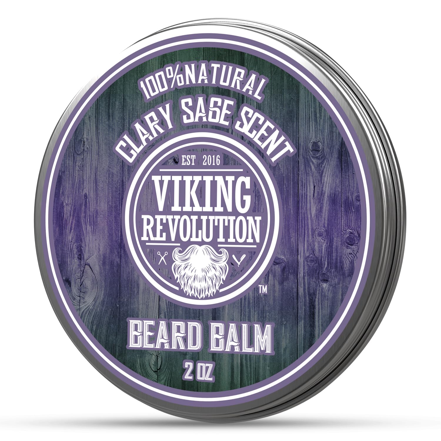 Viking Revolution Clary Sage Beard Balm - Beard Butter with Argan Oil, Beard Softener for Men with Jojoba Oil - Beard Moisturizer for Men with Beeswax - Beard Wax for Men (2oz, 1 Pack)