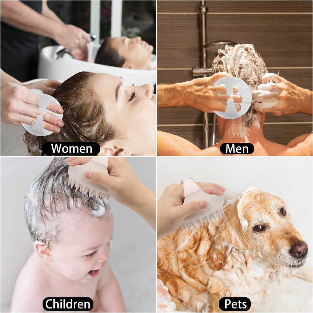 BTYMS 3 Pcs Silicone Scalp Scrubber Shampoo Brush Scalp Massager & Exfoliating Brush for Dandruff Removal, Hair Growth-Multi-Color