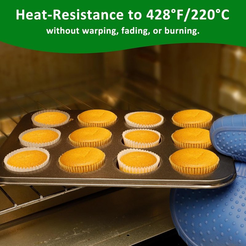 Caperci Mini Cupcake Liners - 400 Pcs Natural Paper Muffin Liners, Non-Stick & Grease-Proof