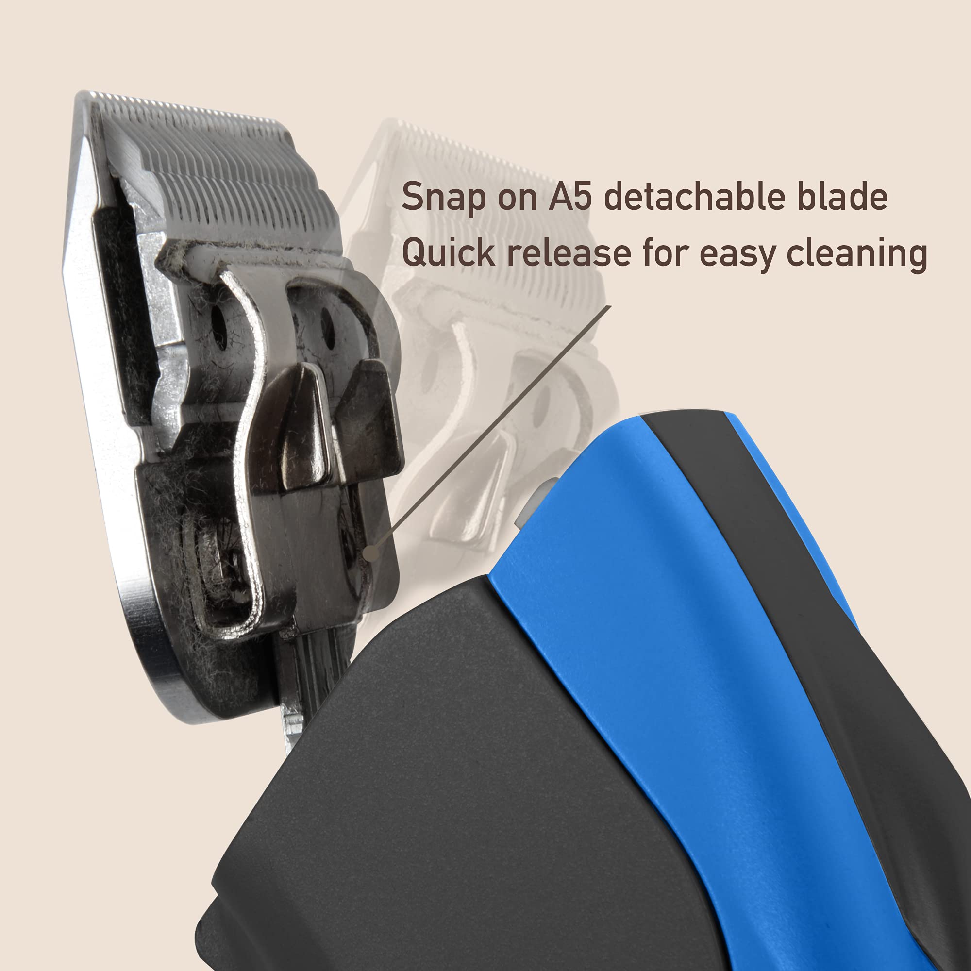 FURZONE Detachable Blade - Size 5F Blade 1/4", Made of Extra Durable Japanese Steel, Compatible with Most Andis, Oster, Wahl A5 Clippers