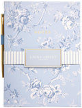 Laura Ashley Heirloom Cottage Flip Pad with Pen – 6x8.25 Inch Thick Notepad, Sturdy Hardcover, Lined Perforated Pages, Elastic Pen Holder, Elegant Writing Pad