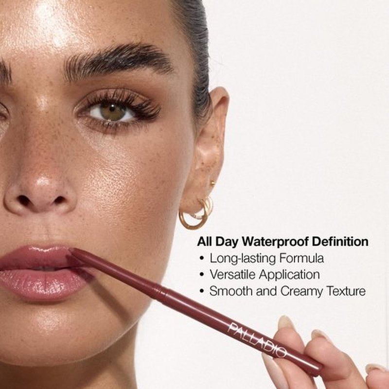 Palladio Waterproof Lip Liner - High Pigment, Creamy Formula | Long-Lasting, Smudge-Proof, Black Berry
