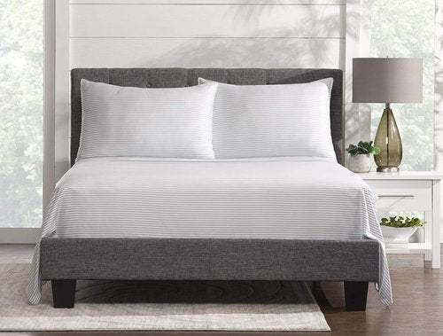 Pure Bamboo Twin Sheets - Luxuriously Soft & Cooling 100% Organic Viscose Bed Sheet Set | Double Stitching, Stripes
