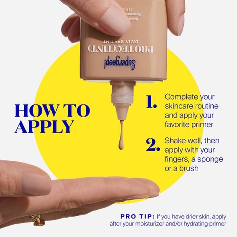 Supergoop! Protec(tint) Daily Skin Tint SPF 50 - 24N - Light, Buildable Coverage for Immediately Smooth, Even-Looking Skin - Natural Finish
