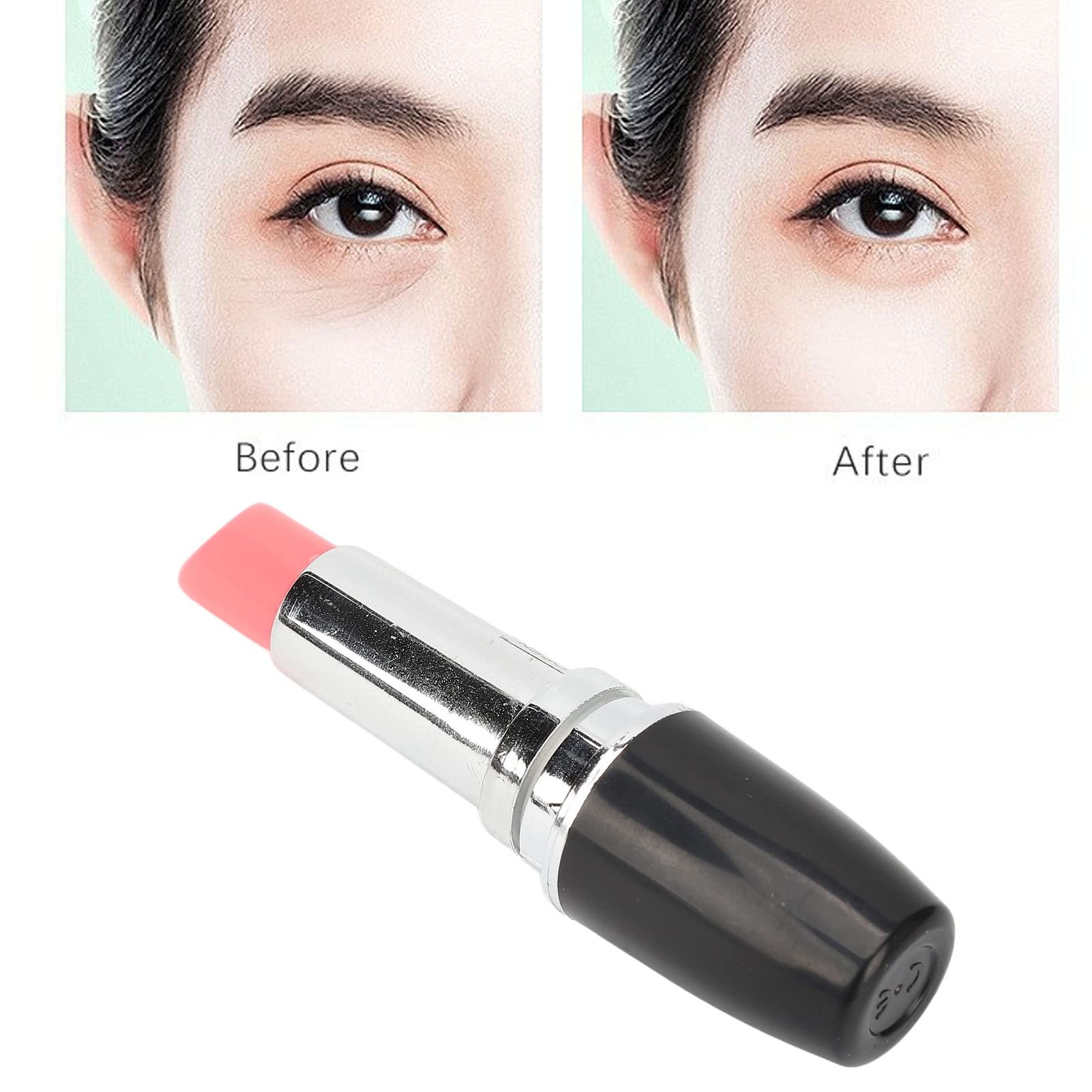 Brrnoo Eye Massager Wand, Massager,Lipstick Massager Portable Black Lipstick Shape Vibration Face Massage Wand for Eye