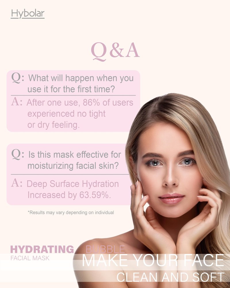 Hybolar Bubble Face Masks 10 Pack Hydrating & Cleansing for Pores and Blackheads, Suitable for All Skin Types