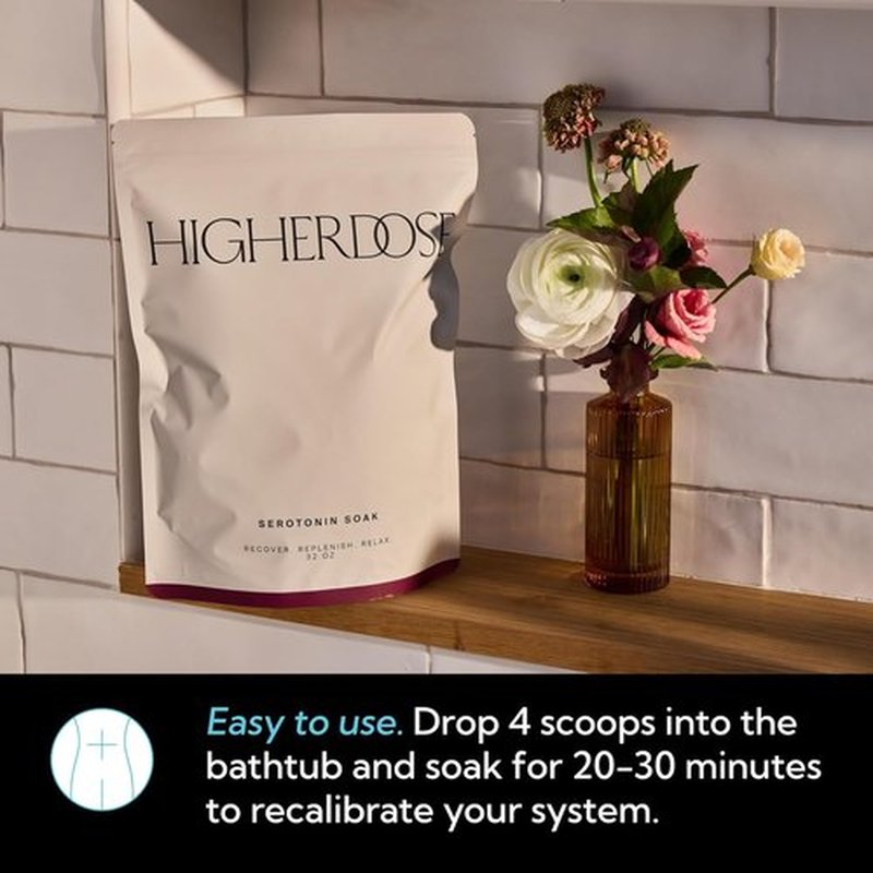 HigherDOSE Serotonin Soak Magnesium Bath Salts - Natural Detox & Muscle Recovery with Essential Oils
