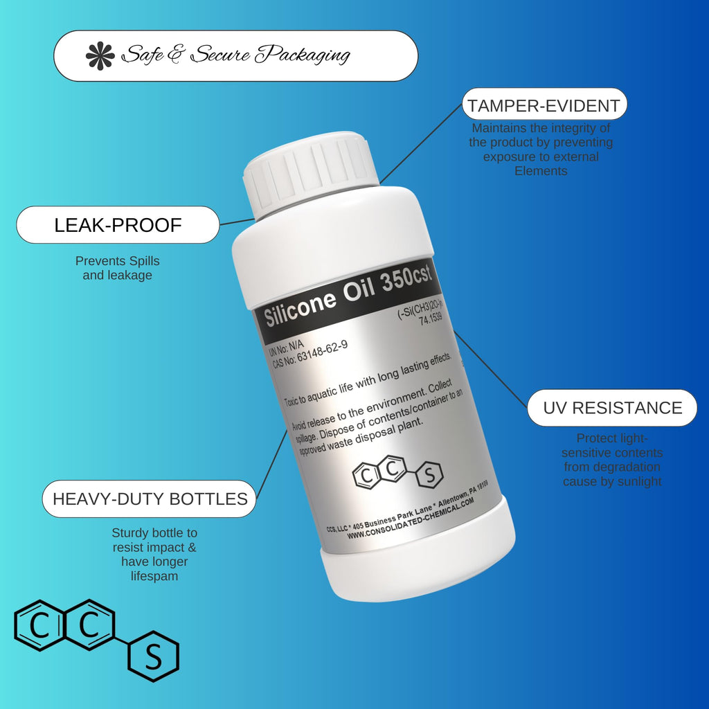Silicone Oil 350 CST | Premium-Quality Lubricant for Industrial, Automotive, and Cosmetic Applications - 1000mL (32 Fl Oz)