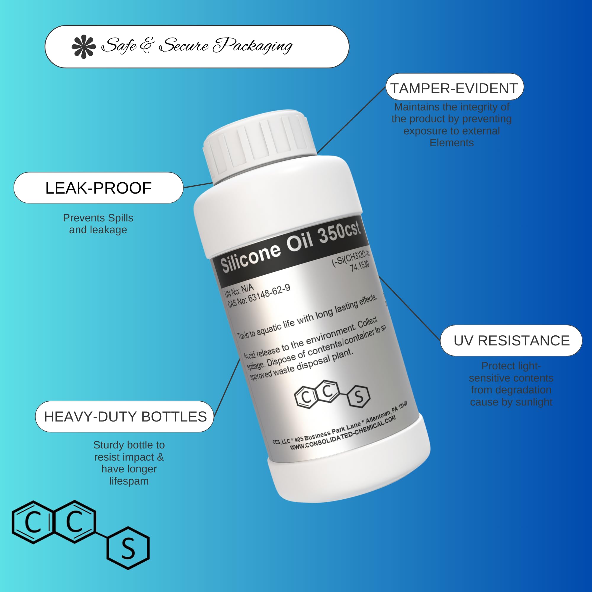 Silicone Oil 350 CST | Premium-Quality Lubricant for Industrial, Automotive, and Cosmetic Applications - 1000mL (32 Fl Oz)