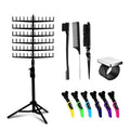 Laflare Standing Braid Hair Organizer – 144 Pegs Hair Extension Holder, Divider & Display Stand for Hair Braiding, Height Adjustable Rack, Easy to Assemble (Black-Combo)