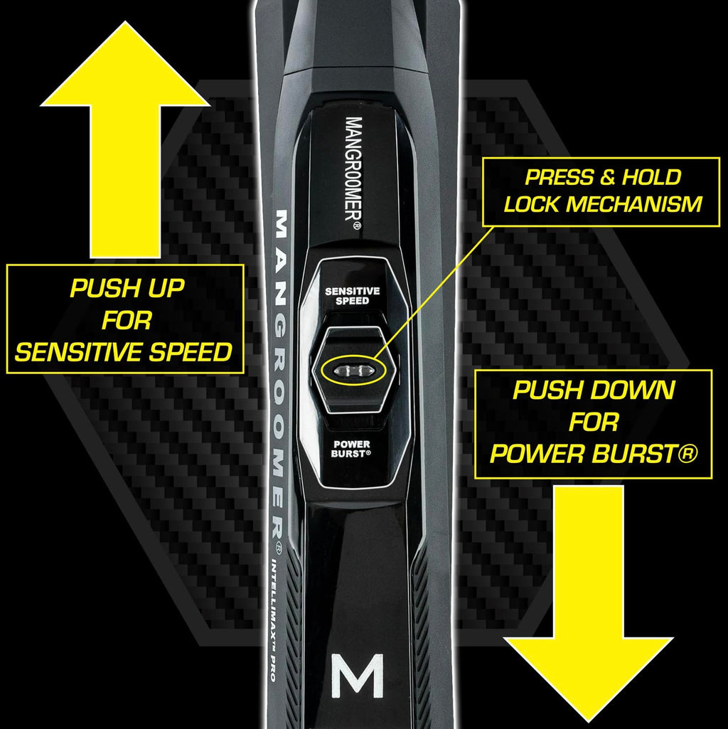 MANGROOMER - INTELLIMAX PRO - (Version 1.0) - New Back Hair Shaver with Extreme Reach Handle and Features a New INTELLIMAX PRO Lithium Battery System! - (This is Version 1.0)