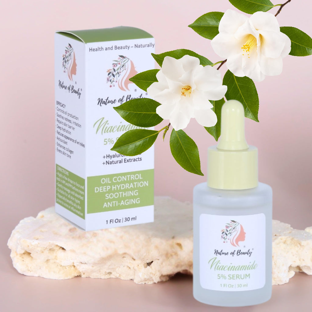 Niacinamide Serum 5% – Niacinamide Face Serum With Hyaluronic Acid, Natural Extracts – Oil Control, Pore Minimizer, Calms, Evens Skin Tone, Moisturizes, Anti-Wrinkle – 1 Oz