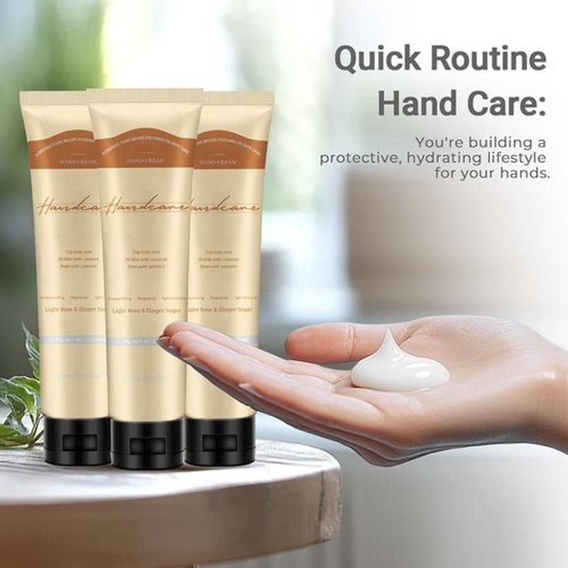DincherBel Hand Cream - Refreshing Formula with Niacinamide & Vitamin C | Light Rose & Ginger Sugar Scent, 2.33 oz (3 Pack)