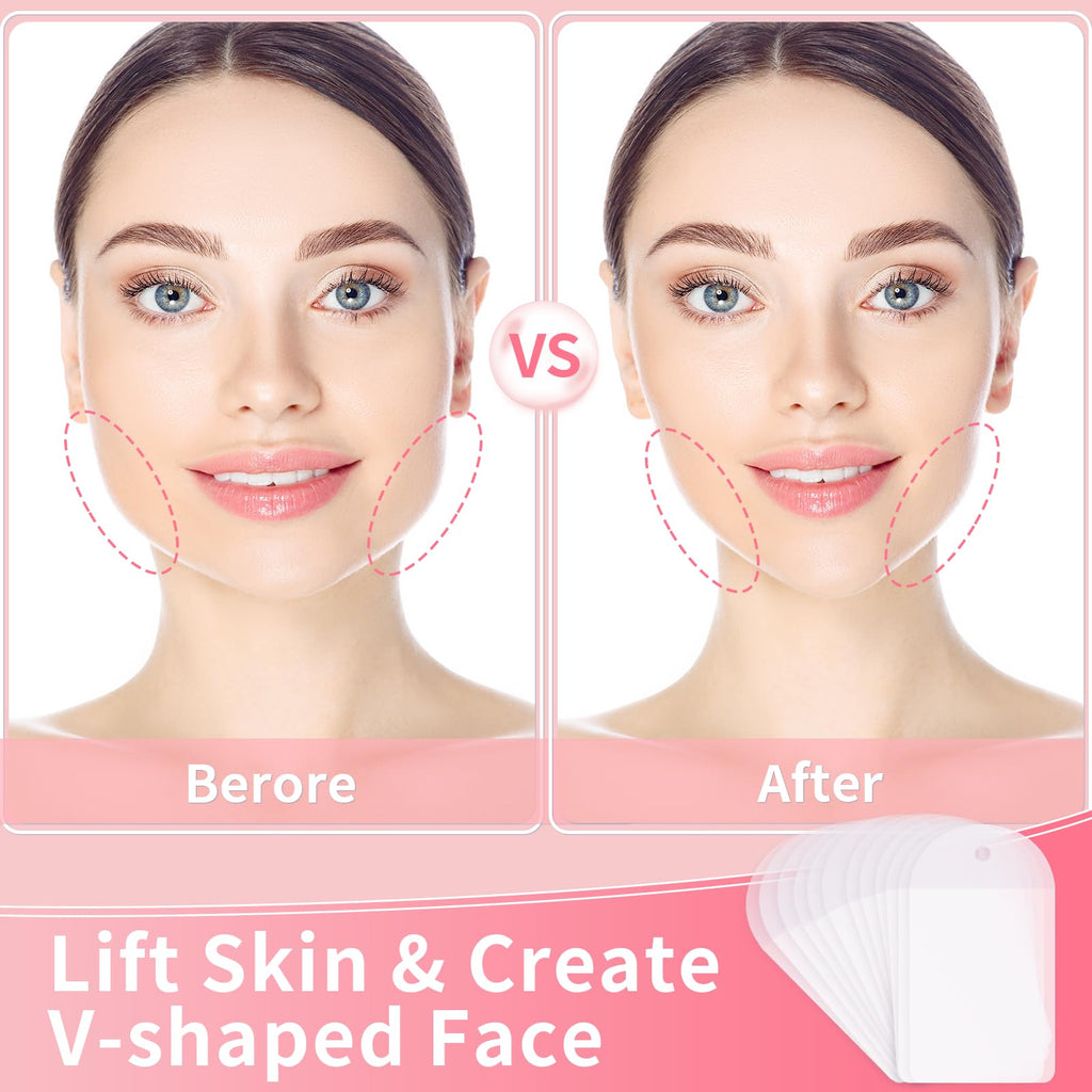 Neck Tape Lifting Invisible,Face Tape Lifting Invisible 50PCS Face Lift Tapes and Bands with 8 Strings Facelift Tape for Face,Neck Tape Lift Turkey for Sagging Skin Double Chin Jowls Eyes Wrinkles