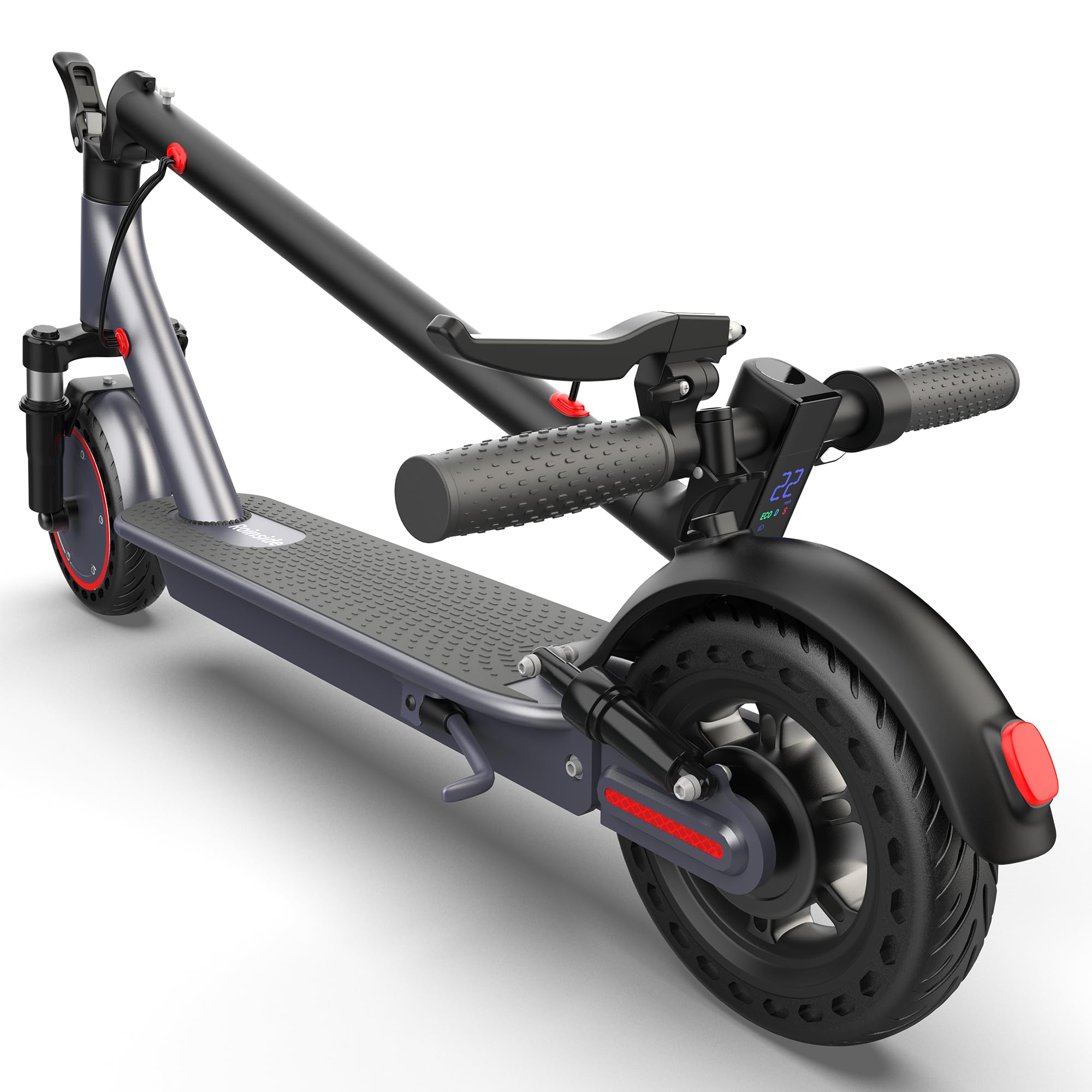 Roinside Electric Scooter - 10" Solid Tires, 500W Motor, Up to 22 MPH& 24 Miles Long-Range Foldable Commuting Scooter for Adults with Double Braking System and Smart App