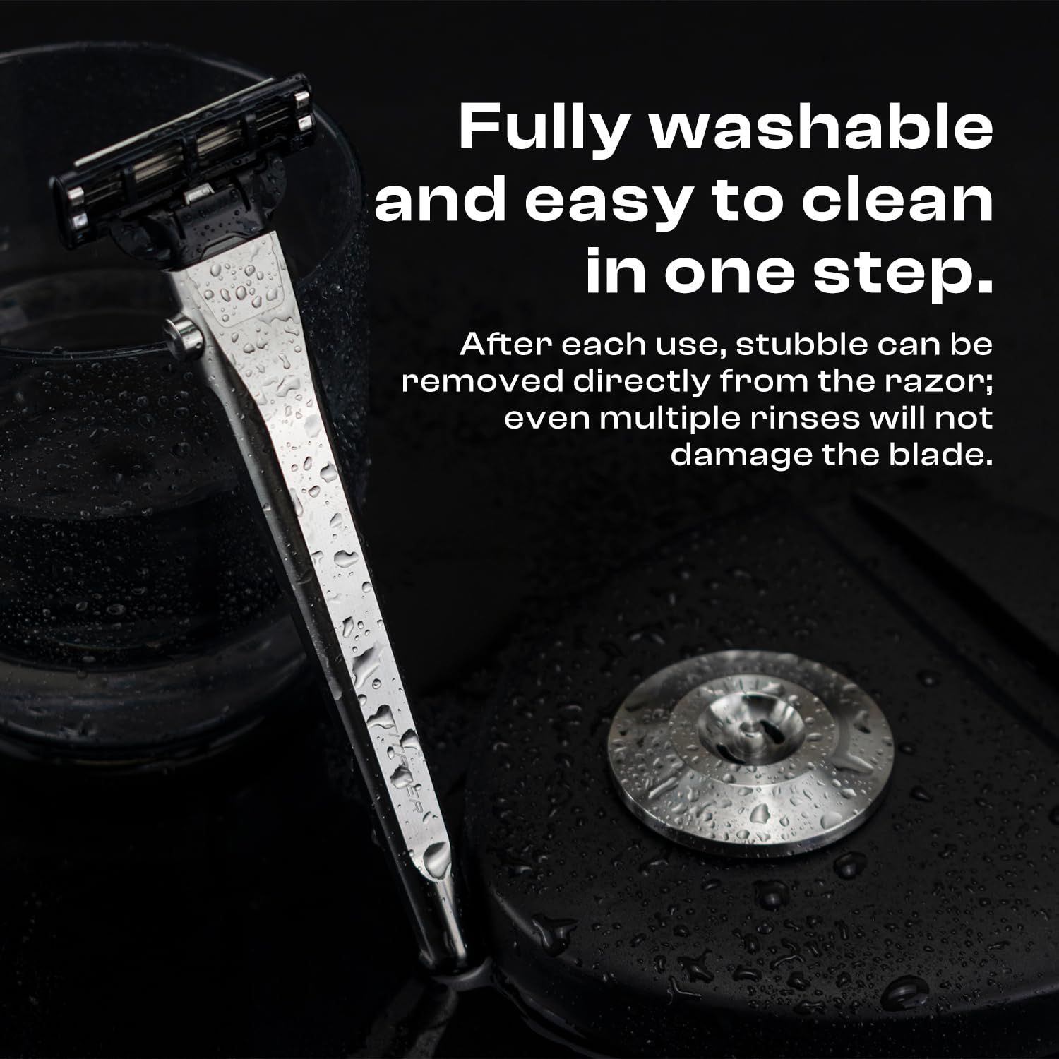 TITANER Lifetime Razor-Change the Blade in 1s GR5 Titanium Rust and Water Resistant,Comfortable to hold Water Washing Cleaning with Mach3 Blade Replacement Pack for Men's Everyday Shaving (Grey)