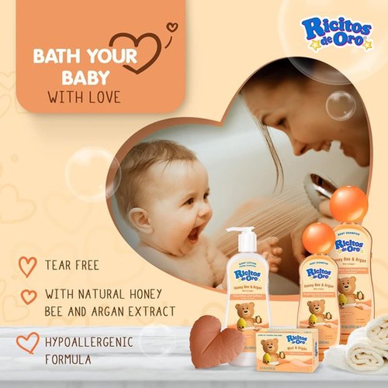 Ricitos de Oro Honey Bee Bar Soap - Hypoallergenic Moisturizing Soap for Delicate Baby Skin | 6-Pack of 3.5 Oz Bars