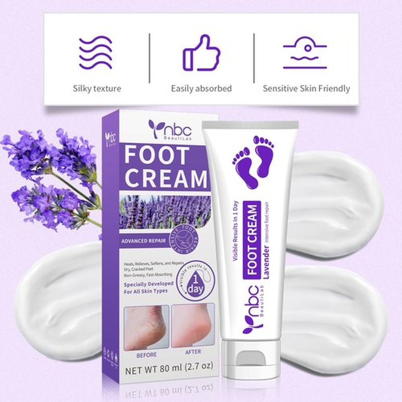nbc BeautiLab Foot Callus Remover, Hand & Foot Cream, Lotion for Extremely Dry Skin, Athletes Foot Treatment, Pedicure Foot Spa Products for Dry Hands, Cracked Feet, Rough and Dry Skin, 80ml Lavender