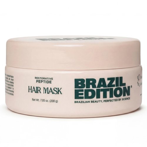 BRAZIL EDITION Restorative Peptide Hair Mask – Deep Repair in 2 Minutes, Hydration & Shine, Murumuru & Babassu Butters, Hyaluronic Acid, Strengthens & Smooths Damaged Hair (7 oz)