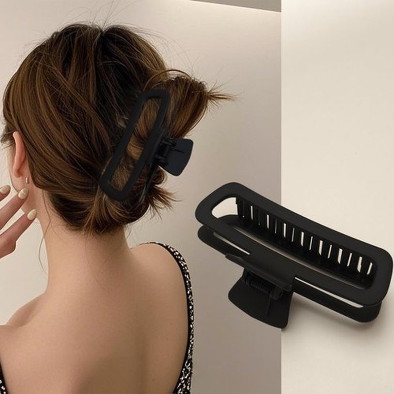 Markuii 5 Inch Large Unbreakable Hair Claw Clips, No Slip Matte & Glossy Not Easy to Break Square Clip for Women Thick Long Curly Hair, 4 Pack