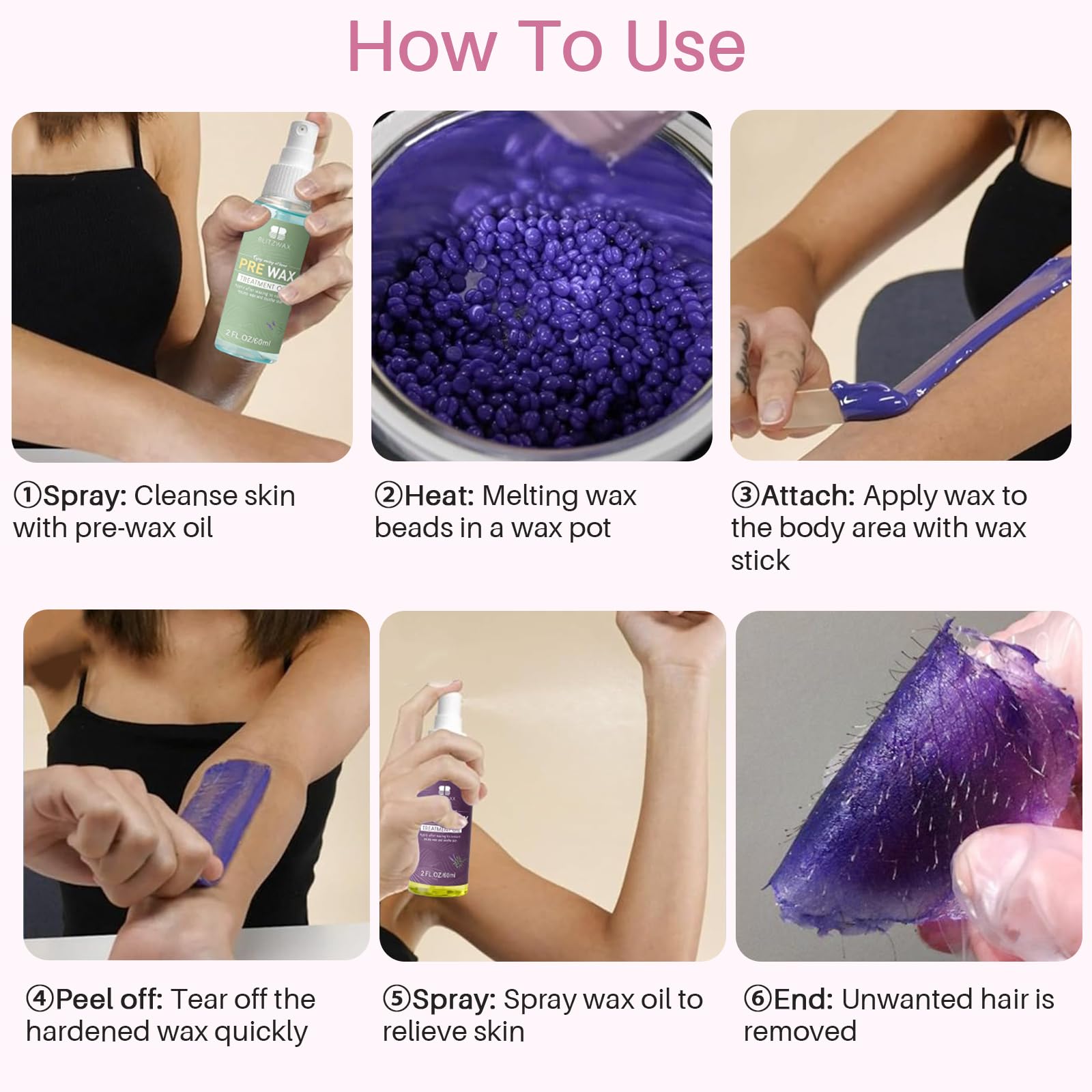 BLITZWAX Brazilian and Bikini Waxing Kit for Women, Hard Wax Warmer for Face, Legs, and Body, At Home Hair Removal Kit, Beginner Friendly, Quick Heating, Frost Reverb Digital Wax Pot
