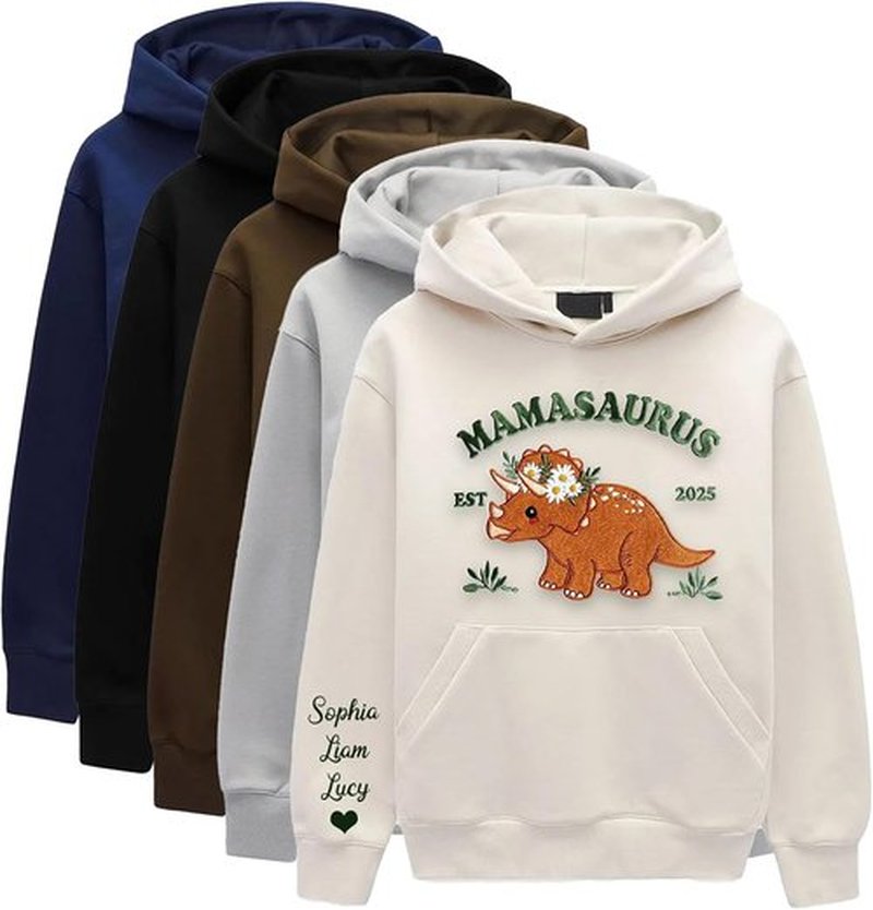 Noni Personalized Mamasaurus Sweatshirt - Custom Embroidery for Moms | Perfect Gift for Mother's Day