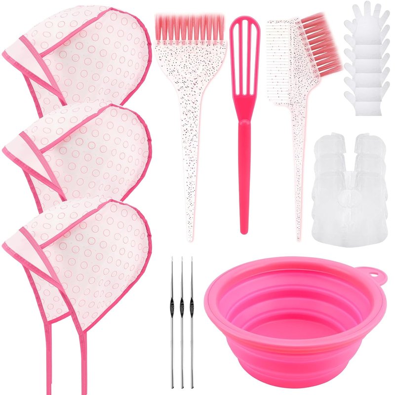 YOOVR 19PCS Hair Bleach Highlighting Kit - Complete Home Salon Set with Brush, Bowl, Gloves & Cap