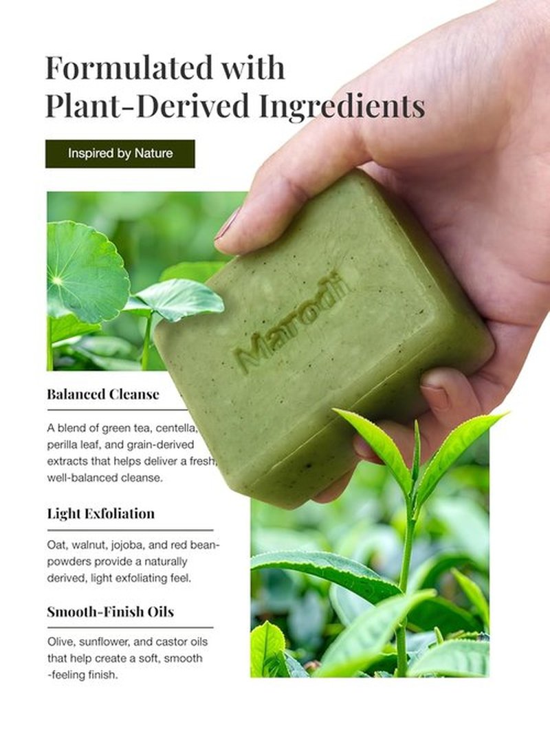 Skiennix Body Scrub Bar Soap - Korean Exfoliating Wash with Green Tea & Centella | 7 Oz Sunrise Mist