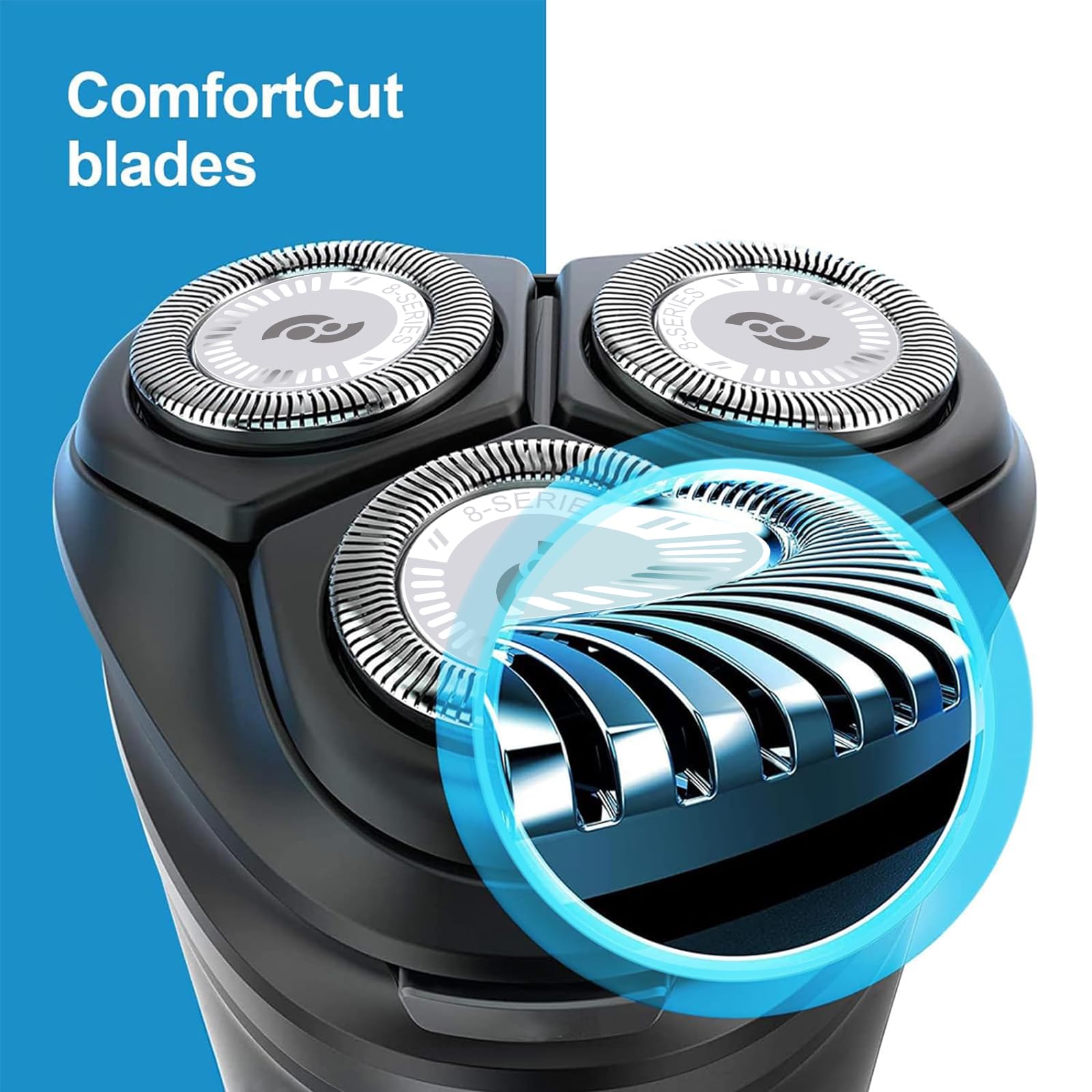 HQ8 Replacement Heads Compatible with Philips Norelco Shaver, Blade for AT880, PT720, PT740, New Upgraded 3-pc Pack