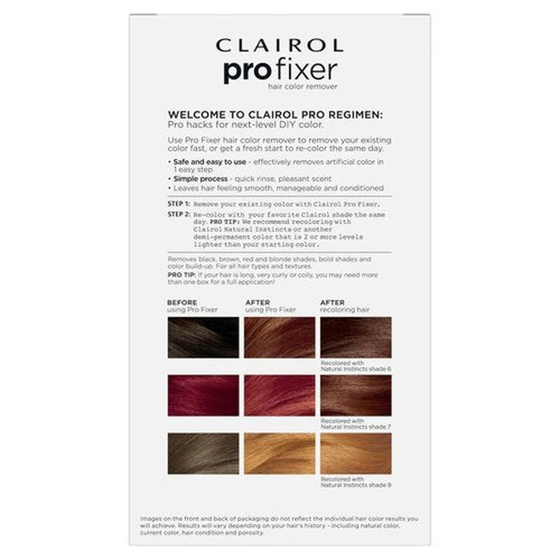 Clairol Pro Fixer Hair Color Remover Kit - Effortlessly Remove Permanent & Non-Permanent Color in 1 Rinse
