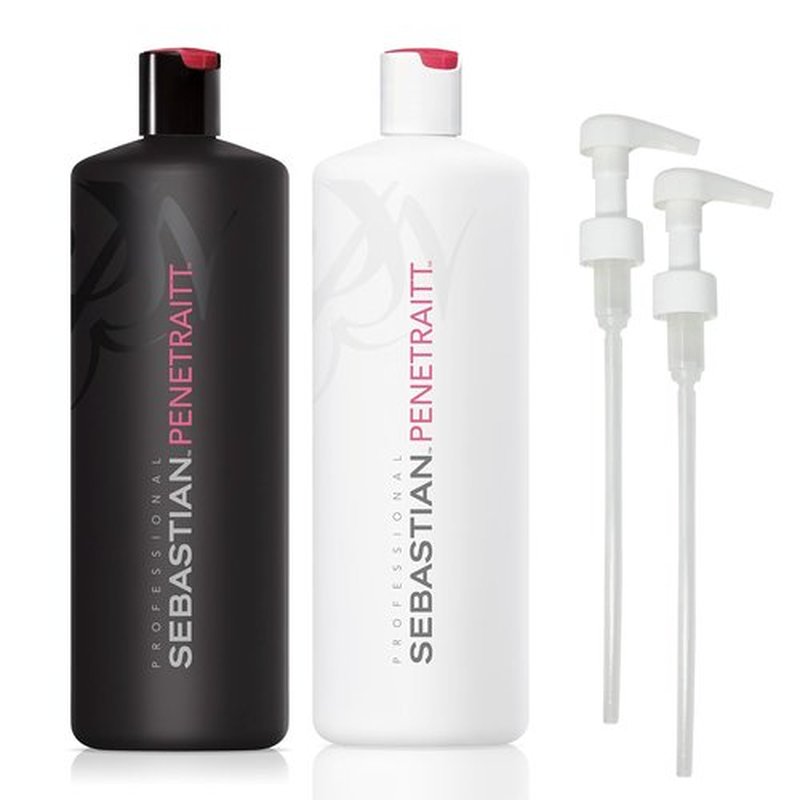 Sebastian Professional Penetraitt Shampoo & Conditioner Duo Set - 33.8 Fl Oz | Strengthening & Deep Repair for Dry, Damaged, Colored Hair