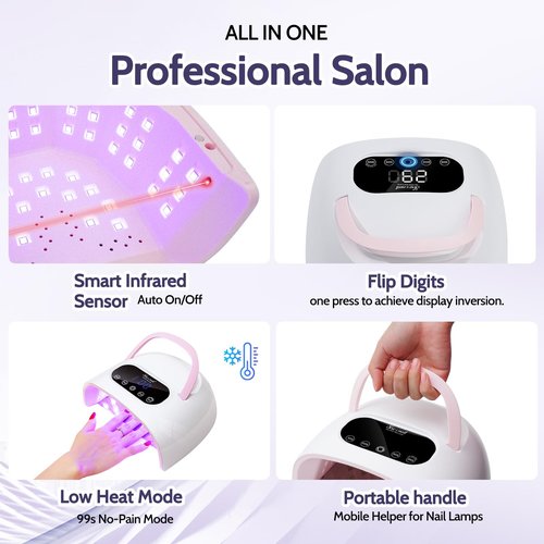 Shexnail UV Nail Lamp, Upgrade Plug-in LED Nail Lamp, Smart Sensor Portable UV Light for Gel Nails 30s Fast Cure 4 Timers for Gifts for Women