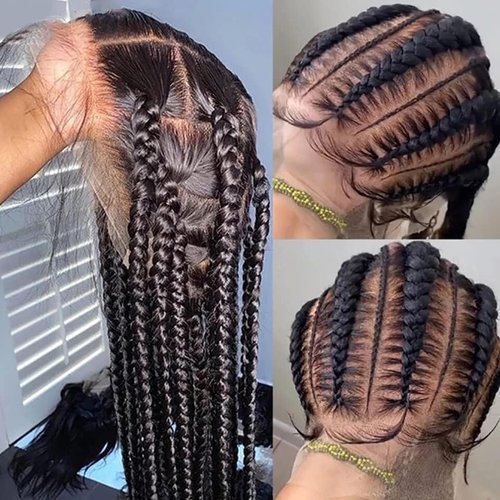 HERMOUS Full Lace Human Hair Wigs HD Transparent Lace Pre Plucked with Baby Hair Handmade Whole Lace Frontal Wig 12A Brazilian Virgin 180% Density Straight Natural Black Color 8 Inch