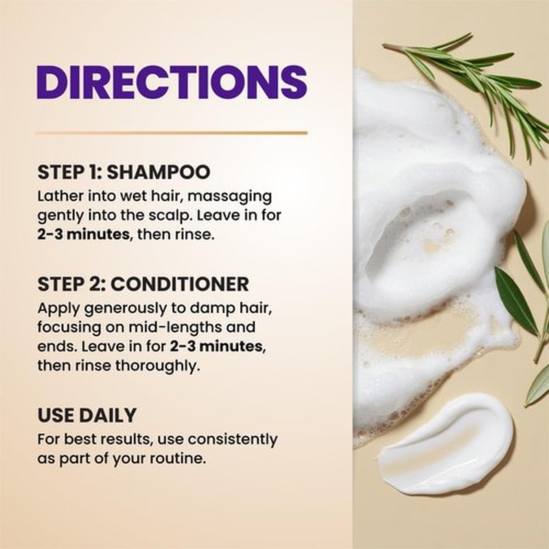 Thickening Hair Growth Shampoo and Conditioner Set For Women & Men, Biotin Shampoo and Conditioner, Intensive Repair for Thinning Damaged & Frizzy Hair, Split End Care, Sulfate & Paraben Free