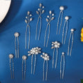 13 Pieces Pearl Crystal Bridal Hair Pins Rhinestone Flower Wedding Hair Pieces Prom Accessory for Women Wedding Hairstyles